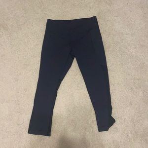 Black mesh Lululemon capri leggings